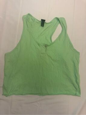 wild fable Light Mint Racerback Tank with Button Placket